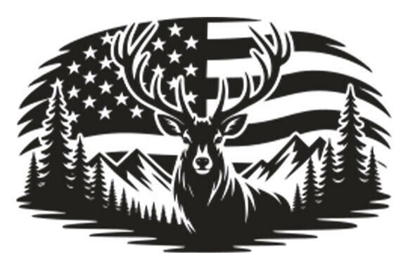 4th of July, Deer & Flag Graphics for Crafts