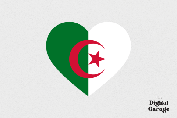 Algeria Heart Flag Graphics for Crafts
