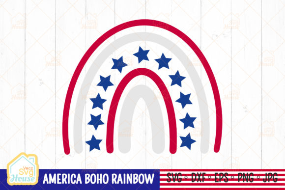 America Flag Boho Rainbow SVG