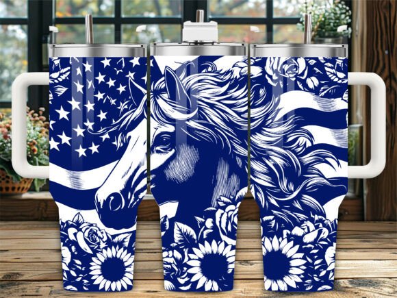 American Flag Horse Graphics for Crafts