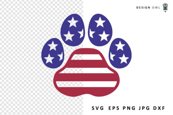 American Flag Paw Print: Graphics & Crafts Asset Review
