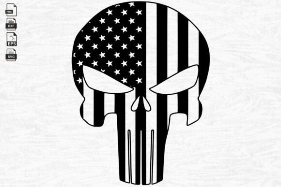 American Punisher Flag, Punisher Skull Graphics for Crafts