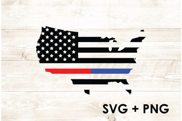 American USA Map Flag Heart Police Graphics