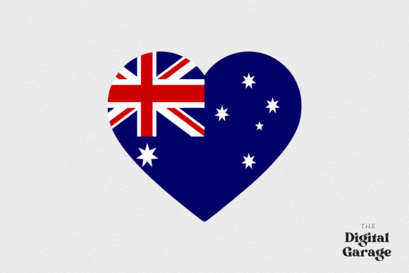 Australia Heart Flag Graphics for Local Business Branding