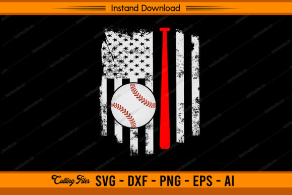 Baseball With US Flag Design Graphics for Crafts