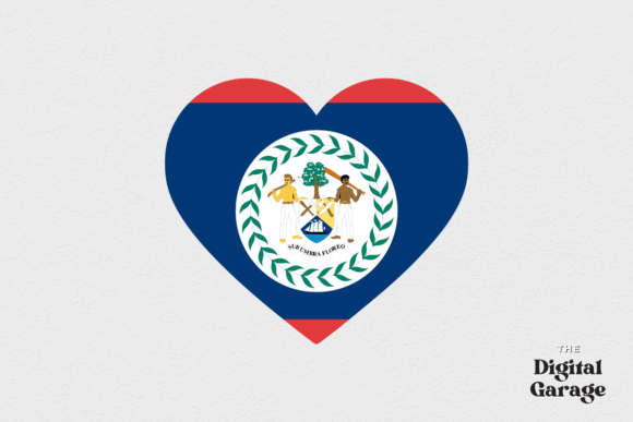 Belize Heart Flag Graphics for Crafts