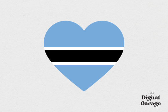 Botswana Heart Flag Graphics for Crafts