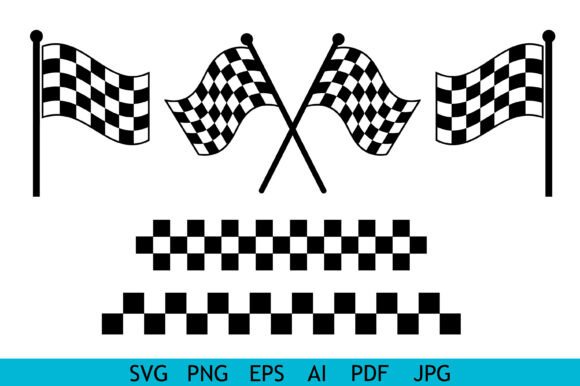 Checkered Racing Flag Vector Set: Graphics for Crafts & Campaigns