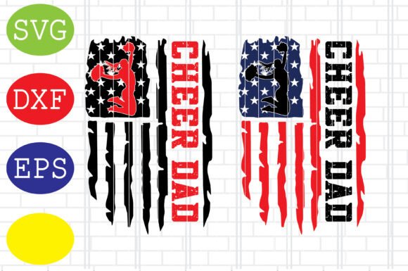 Cheer Dad US Flag SVG