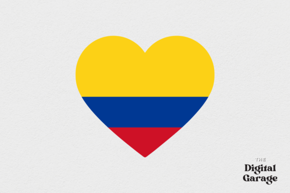 Colombia Heart Flag Graphics for Crafts