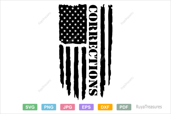 Correctional Officer American Flag Graphics & Crafts