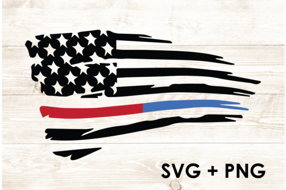 Distressed Red and Blue American Flag Graphics for Crafts