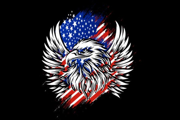 Eagle Patriotic USA Flag Graphics for Crafts