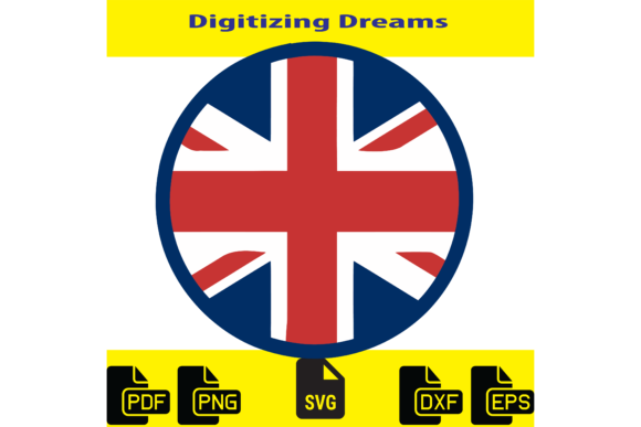 England Round Flag Graphics for Crafts