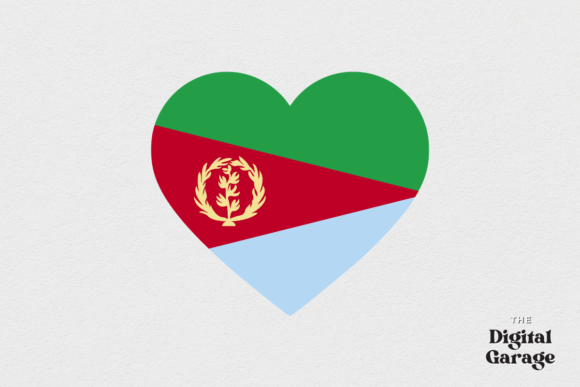 Eritrea Heart Flag Graphics for Crafts