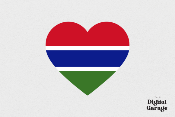 Gambia Heart Flag Graphic for Crafts and Design
