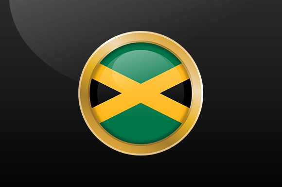 Jamaican Flag Emblem Button Graphics for Local Crafts