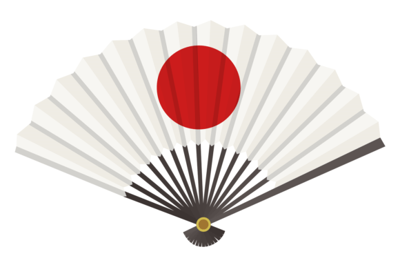 Japanese Fan Graphic for Modern Editorial Design