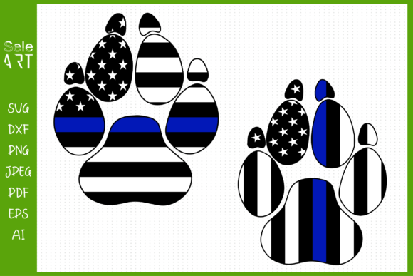K-9 American Flag Thin Blue Line Graphics