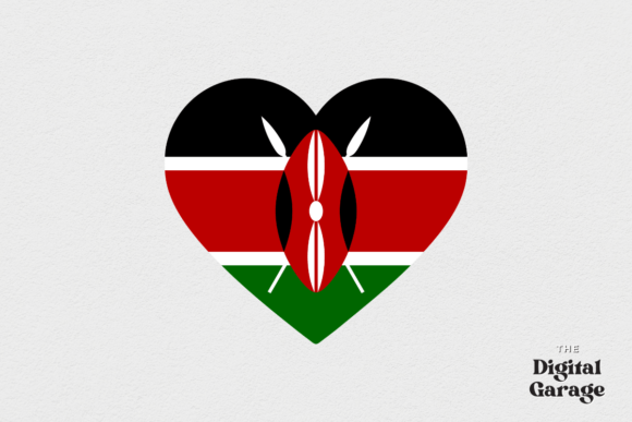 Kenya Heart Flag Graphics for Crafts