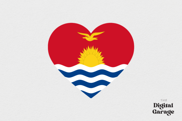 Kiribati Heart Flag for Crafts and Graphics