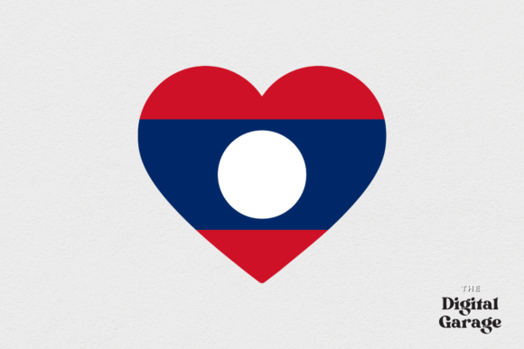 Laos Heart Flag Graphics for Local Business Branding