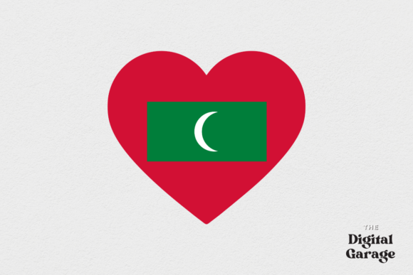 Maldives Heart Flag Graphics for Crafts