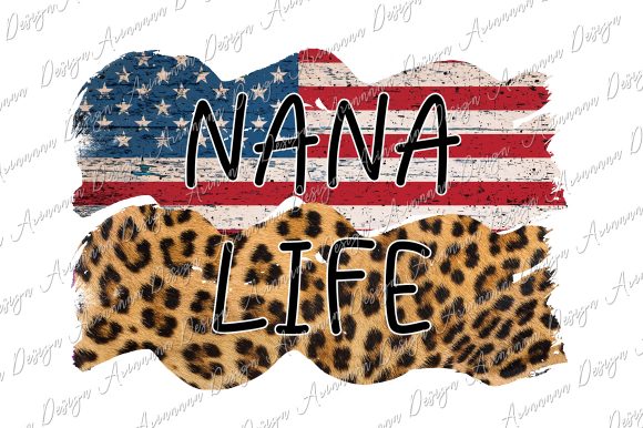 Nana Life Sublimation Usa Flag Leopard Graphics for Crafts