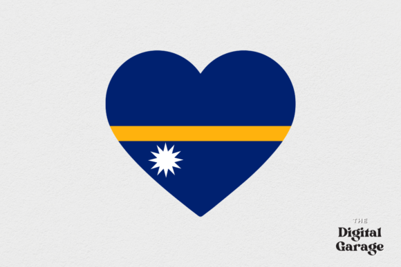 Nauru Heart Flag Graphics for Crafts