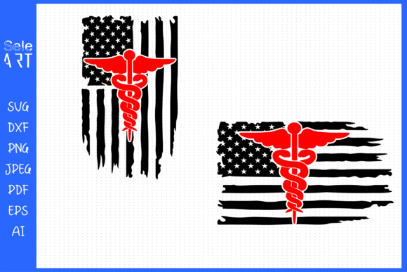 Nurse Distressed USA Flag Graphics for Crafts