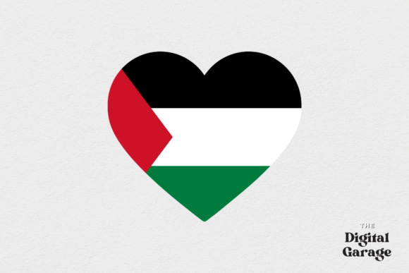 Palestine Heart Flag Graphics for Crafts