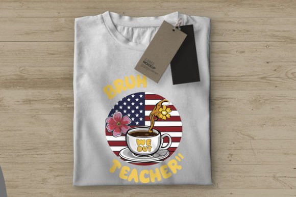 Patriotic Coffee Tsirt + Flag SVG Graphics for Crafts