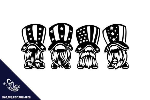 Patriotic Gnome Hat USA Flag Graphics for Crafts