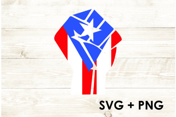Puerto Rico Fist Flag Graphics for Crafts