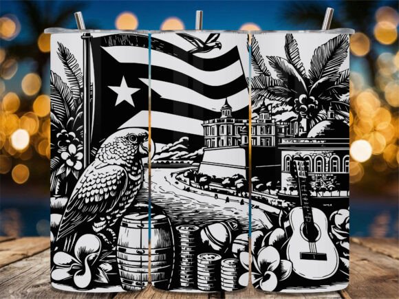 Puerto Rico Parrot Flag: Graphics for Crafts & Branding