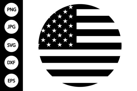 Round United States Flag SVG for Crafts and Graphics