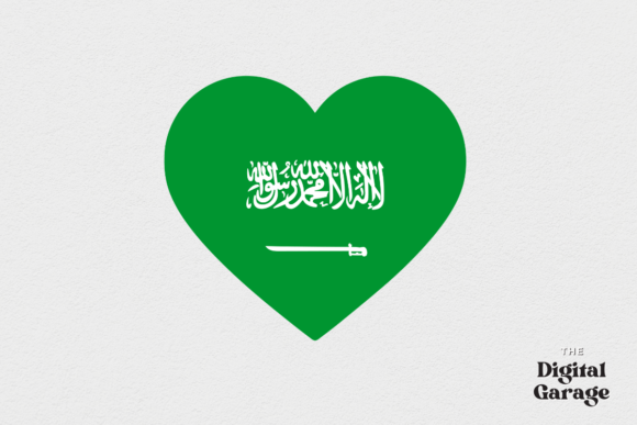 Saudi Arabia Heart Flag SVG PNG