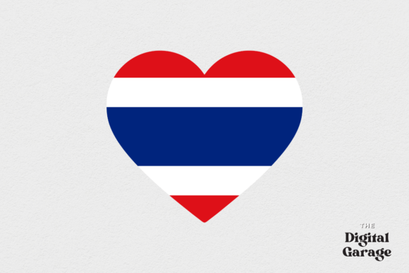 Thailand Heart Flag Graphics for Crafts and Web Design