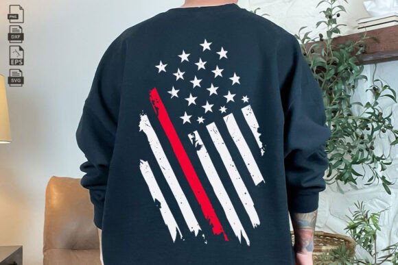 Thin Red Line Flag SVG Graphics for Crafts