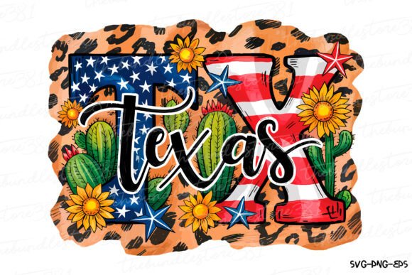 TX Texas American Flag Sublimation PNG: Graphics for Crafts & Brand Projects