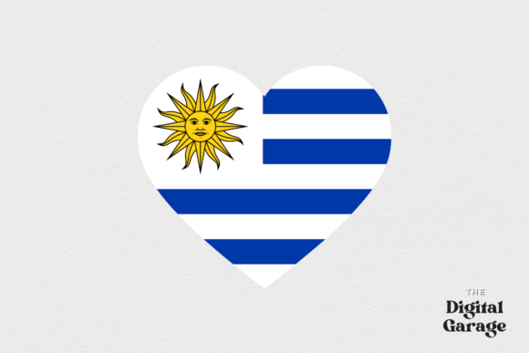 Uruguay Heart Flag Graphics for Local Business Branding