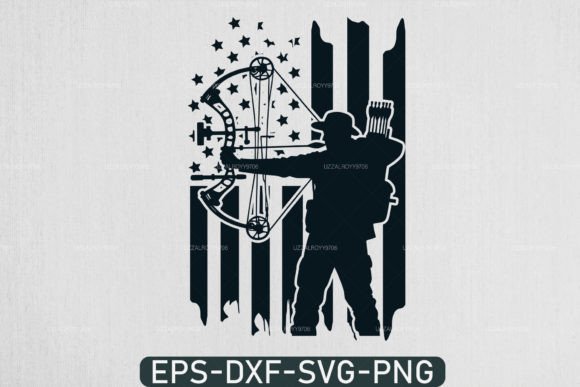 US Bow Hunting SVG & American Flag Graphics for Crafts
