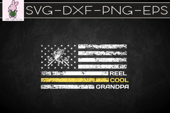 USA Flag Reel Cool Grandpa Funny Fishing