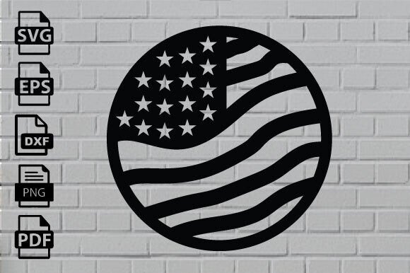 USA Flag Round Coasters Trivet Templates: Graphics for Crafts