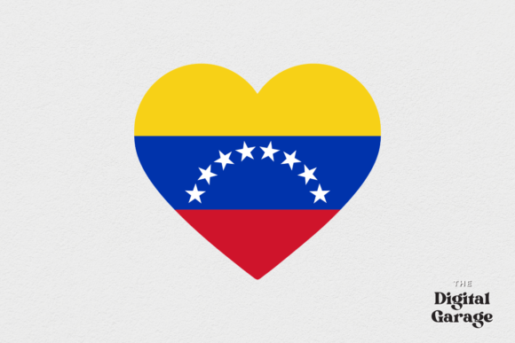Venezuela Heart Flag Graphics for Crafts and Design