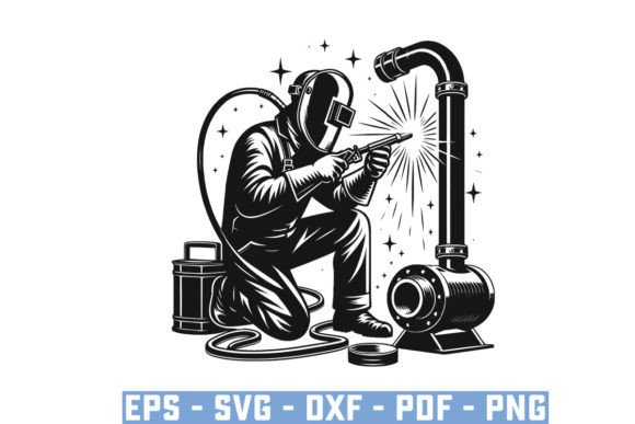 Welder with American Flag Silhouette SVG for Crafts & Graphics