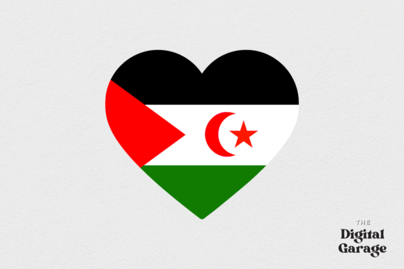 Western Sahara Heart Flag Design